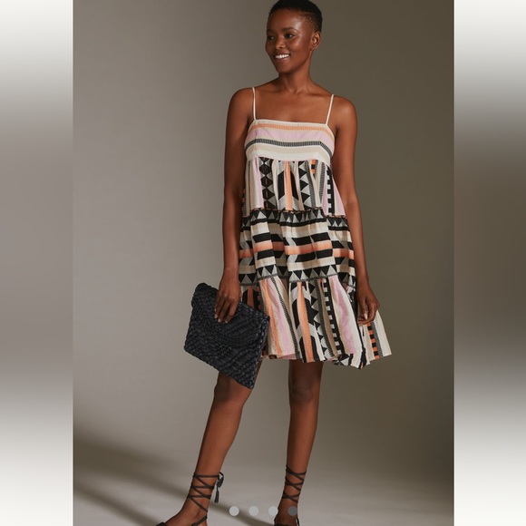 Anthropologie Devotion Twins Square Neck Mini Dress - Picture 1 of 5